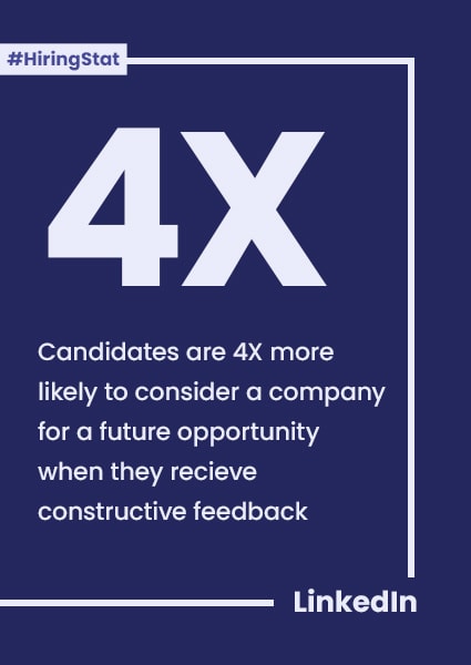 LinkedIn candidate constructive feedback statistic